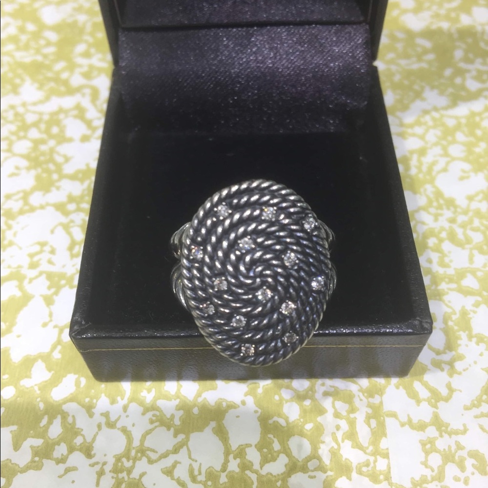 David yurman diamond and silver ring